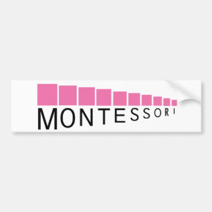 Roze toren Montessori-Bumpersticker Bumpersticker