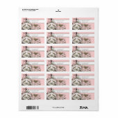 Roze Tortelduifjes adreslabel voor RSVP Etiket (Full Sheet)