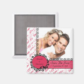 Roze Tortelduifjes foto Bewaar de datummagneet Magneet (Voorkant / Achterkant)