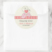 Roze  Tortelduifjes Wedding voor Sticker (Tas)