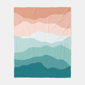 Roze tot Blauwe Groene Gradiënt Minimalistische Be Fleece Deken