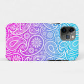 Roze tot blauwe witte paisley Case-Mate iPhone case (Achterkant (horizontaal))