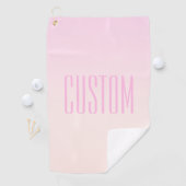 Roze tot Perzik Sunset Ombre met  tekst Golfhanddoek (Insitu)