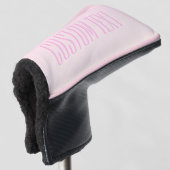 Roze tot Perzik Sunset Ombre met  tekst Golfheadcover (3/4 voorkant)
