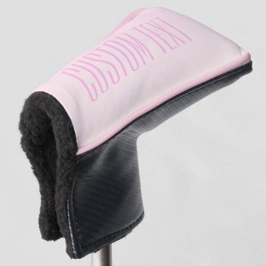 Roze tot Perzik Sunset Ombre met  tekst Golfheadcover (3/4 voorkant)