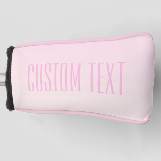Roze tot Perzik Sunset Ombre met  tekst Golfheadcover (Voorkant)