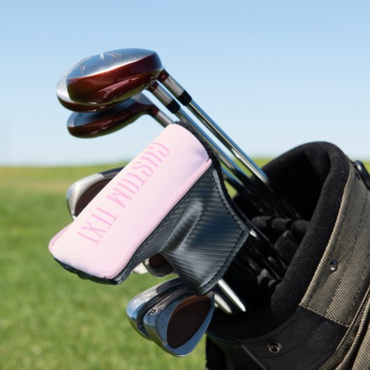 Roze tot Perzik Sunset Ombre met  tekst Golfheadcover (Insitu)