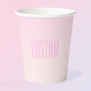 Roze tot Perzik Sunset Ombre met tekst Papieren Bekers