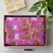 Roze tot rode Rozen Tissuepapier (Geschenk)
