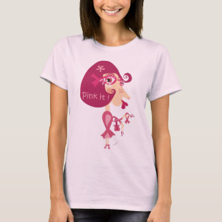 Roze tot roze lint t-shirt