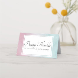 Roze tot turquoise waterverf ombré afsprakenkaart