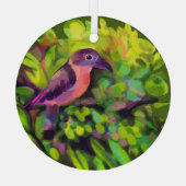 Roze toucanet glas ornament (Achterkant)