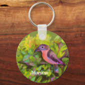 Roze toucanet sleutelhanger (Achterkant)
