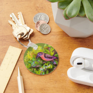 Roze toucanet sleutelhanger