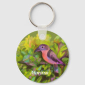 Roze toucanet sleutelhanger (Achterkant)