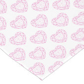 Roze tourmaline met hart op witte tafelklep korte tafelloper (Hoek)