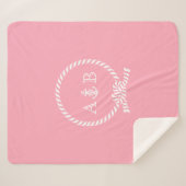 Roze Touw en Anker Monogrammed Sherpa Deken (Voorkant (horizontaal))