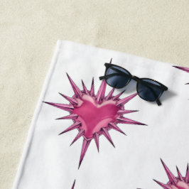 Roze Touwige Hart Cybersigilism Strandtowel Strandlaken
