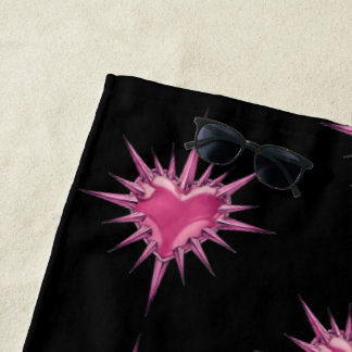 Roze Touwige Hart Cybersigilism Strandtowel Strandlaken