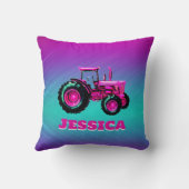  Roze Tractor Kussen (Achterkant)