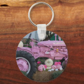 Roze tractor sleutelhanger (Voorkant)