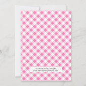 Roze Tractor Zonnebloem Meisjes Verjaardagsfeestje Kaart (Achterkant)