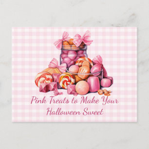 Roze traktaties om je Halloween Sweet Halloween te Feestdagenkaart