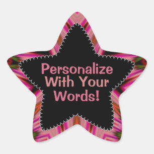 Roze Trance Stripes Pattern Star-Sticker Ster Sticker