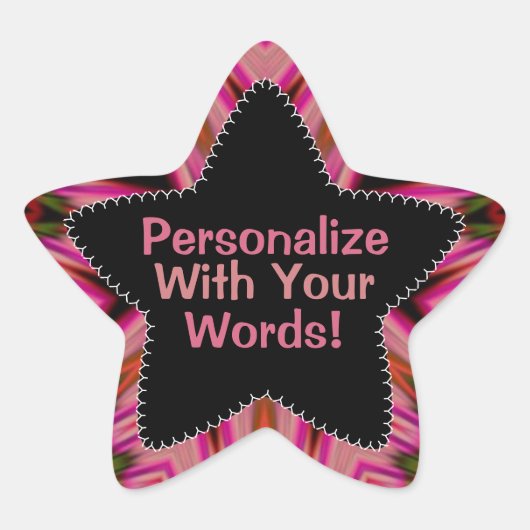 Roze Trance Stripes Pattern Star-Sticker Ster Sticker (Voorkant)