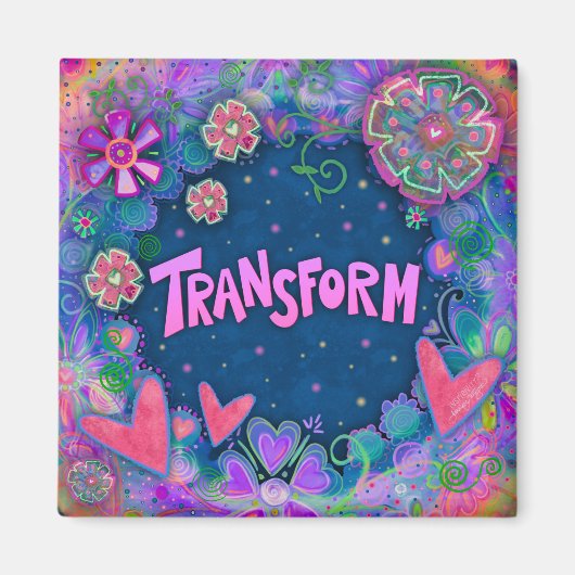  roze transformeren leuke bloemencultuur magneet (Voorkant)