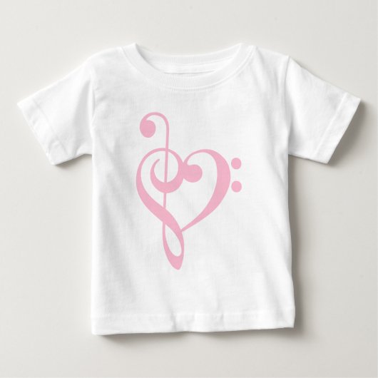 Roze Treble Clef & Bass Clef Hart (Voorkant)