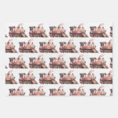 Roze Treinmotor Steampunk Pattern Inpakpapier Vel (Voorkant)
