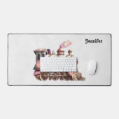 Roze Treinmotor  Steampunk Stijl Bureaumat (Keyboard & Muis)