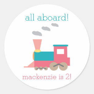 Roze treinvarder ronde sticker