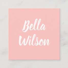 Roze trendy eenvoudige moderne, minimalistische pa vierkante visitekaartje
