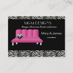 Roze trendy interieur decorator Visitekaartjes
