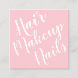 Roze trendy minimalistische make-up artiest visite vierkante visitekaartje