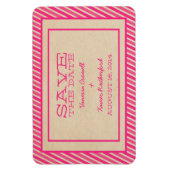 Roze Trendy Stripes sparen de Magnet van de Datum Magneet (Verticaal)