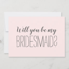 Roze trendy zal je mijn bruidsmeisje zijn