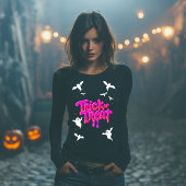 Roze Trick or treat druipend Tri-Blend Shirt