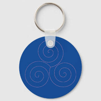 Roze Tris Blue Background Sleutelhanger