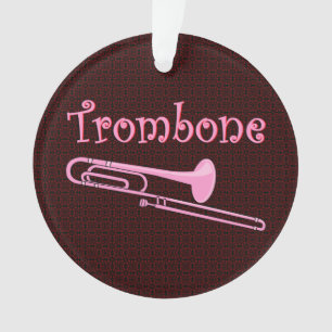 Roze trombone ornament