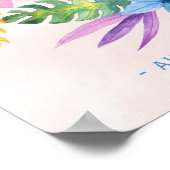 Roze, tropisch baby shower, welkomstbord poster (Hoek)