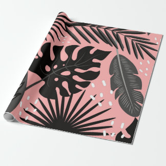 Roze tropisch cadeaupapier