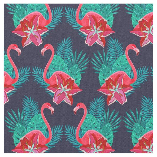 Roze tropisch Flamingo patroon Stof (Close Up)