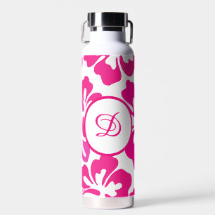 Roze tropisch Hawaii Hibiscus Floral Patroon Waterfles
