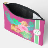 Roze Tropisch Strand Monogram Etui (Open)