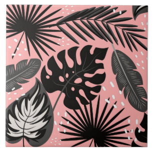Roze tropisch tegeltje
