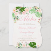 Roze tropisch Verloving uitnodigen Kaart (Voorkant)