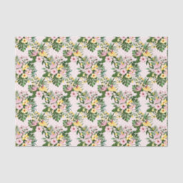 Roze tropische bloemen (ontwerp 20-roze serie) tissuepapier